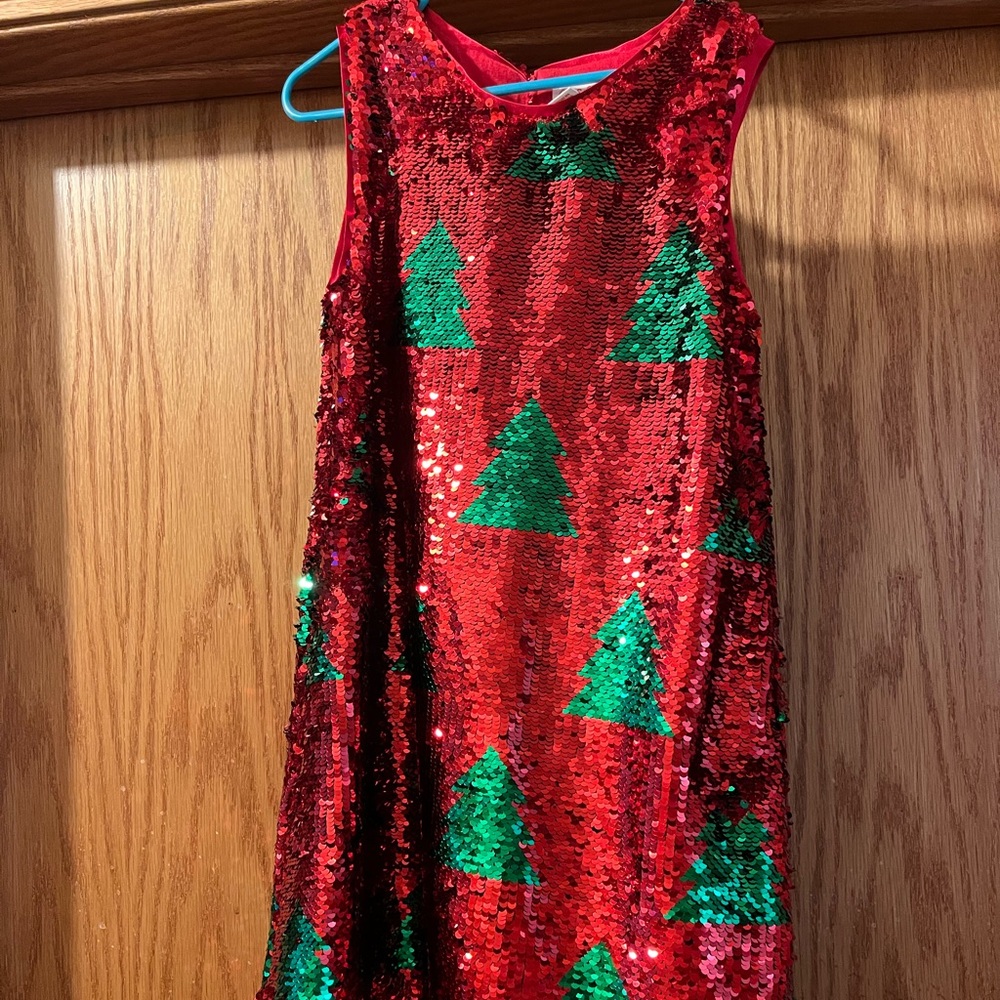 Girls Holiday flip sequin dress